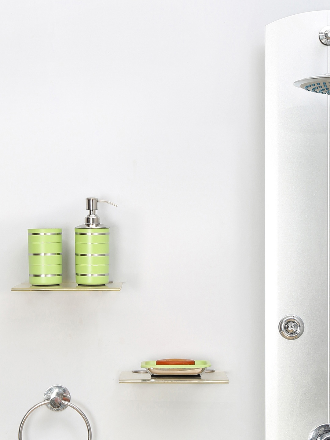 

Athome by Nilkamal Set of 3 Green Bathroom Accessories