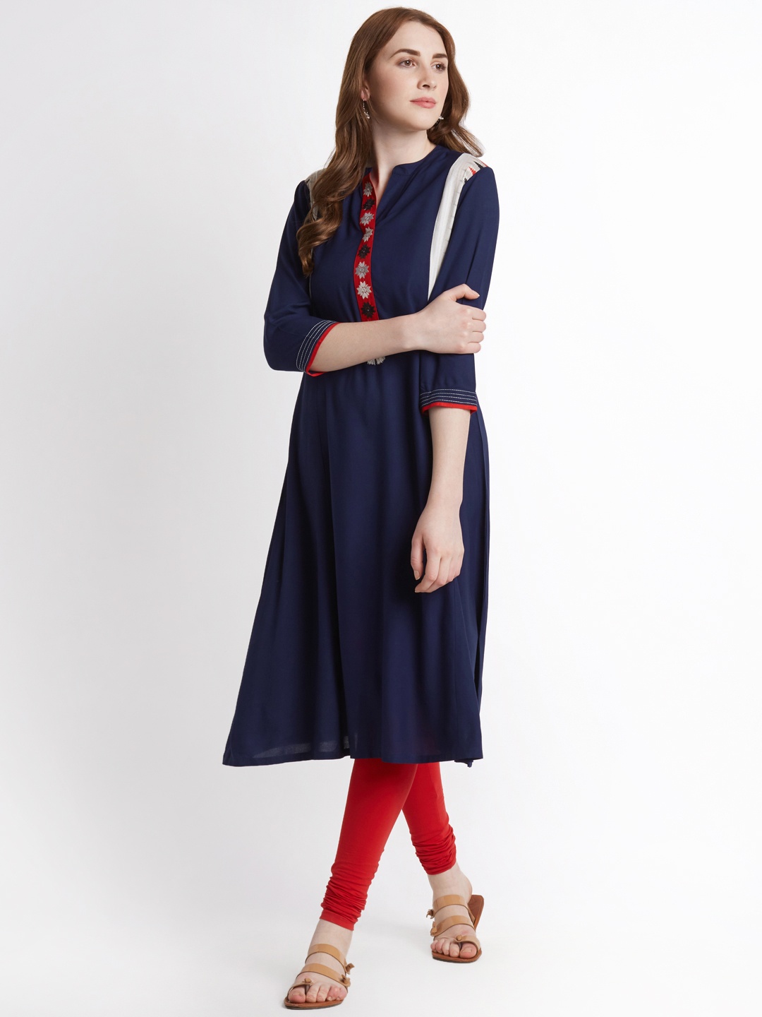 

RANGMANCH BY PANTALOONS Women Blue Printed A-Line Kurta