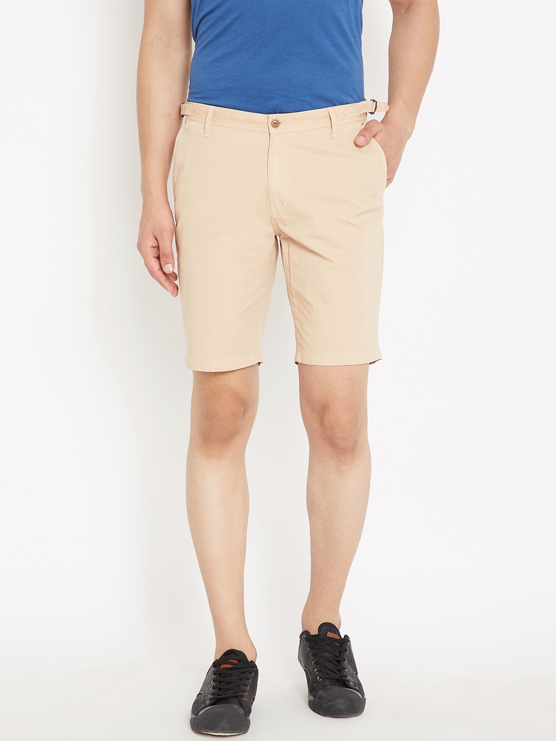

Blackberrys Men Beige Solid Regular Fit Chino Shorts