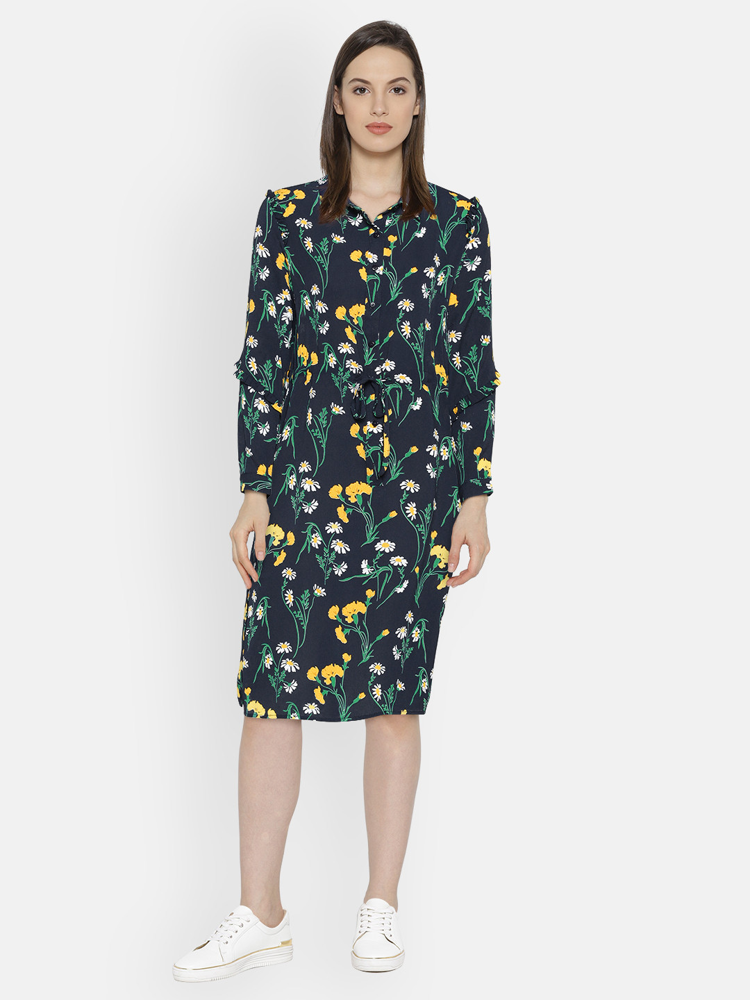 

U.S. Polo Assn. Women Women Navy Blue Printed Shirt Dress