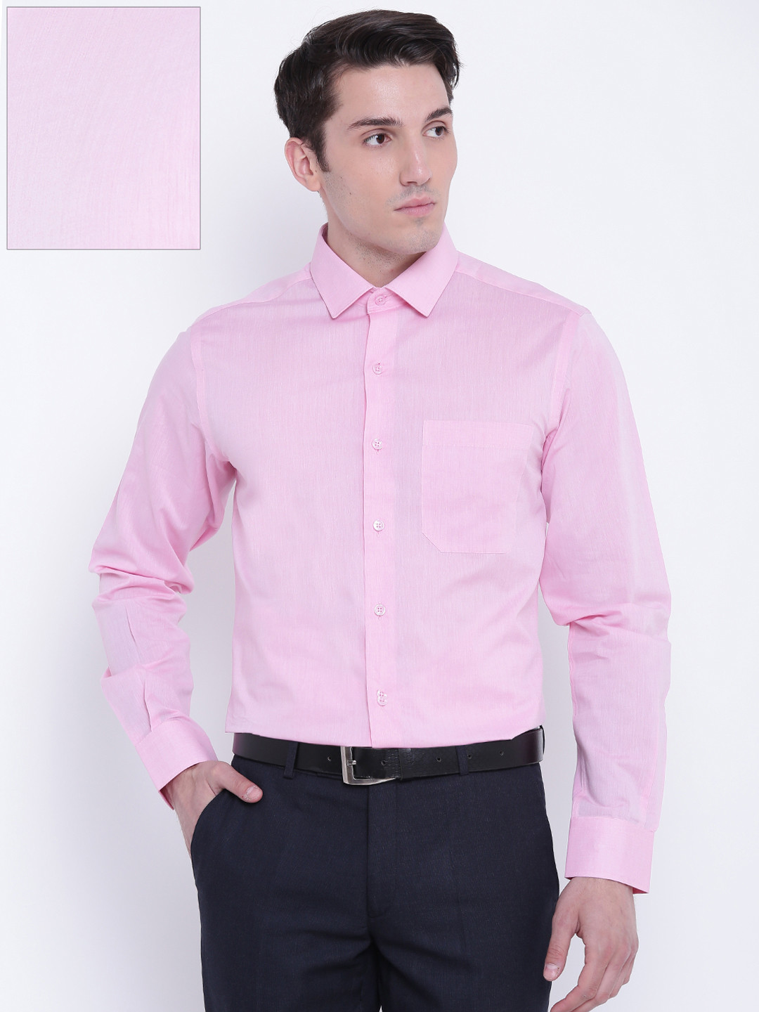 

Wills Lifestyle Men Pink Slim Fit Solid Formal Shirt
