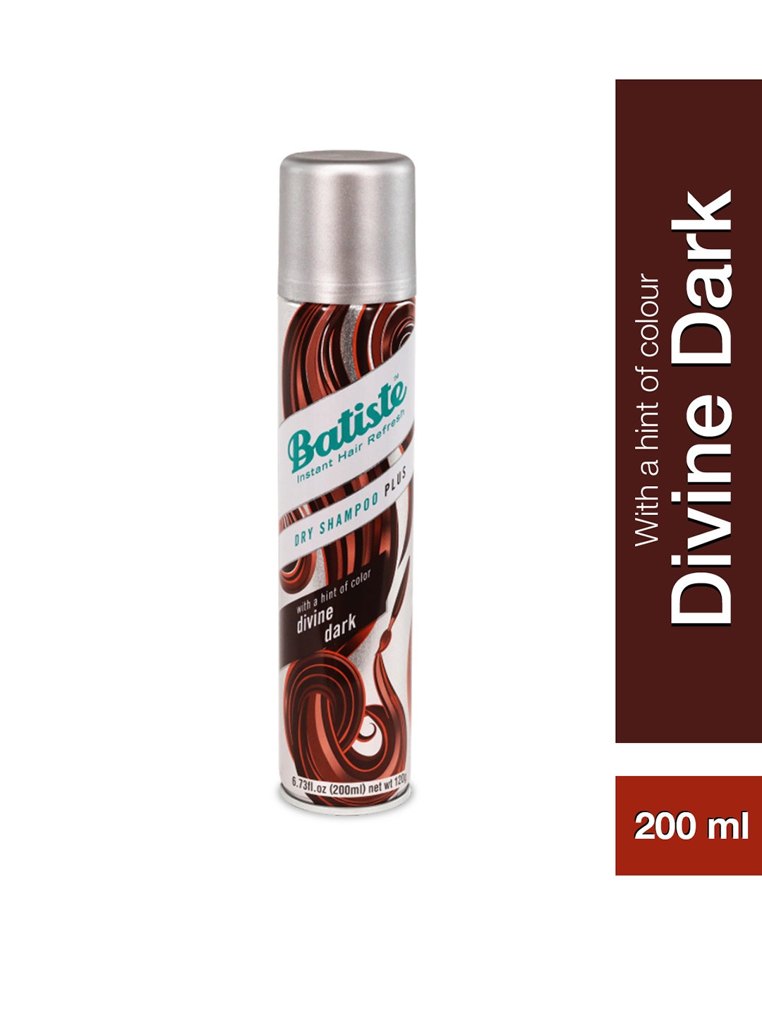 

Batiste Instant Hair Refresh Dry Shampoo 200ml - Divine Dark For Dark Brown Hair, Coffee brown