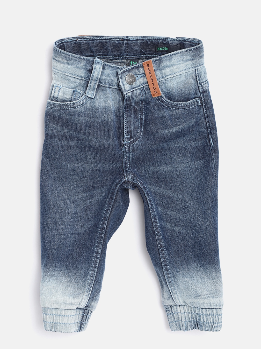 United Colors of Benetton Boys Blue Regular Fit Mid-Rise Clean Look Stretchable Jeans
