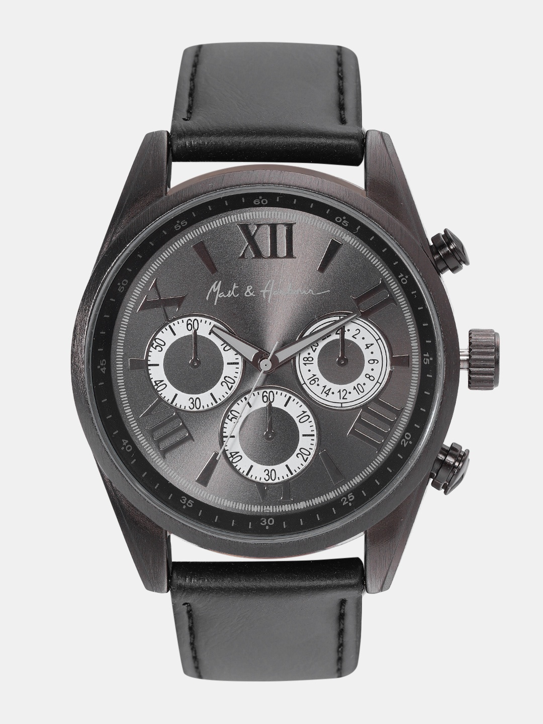 

Mast & Harbour Men Gunmetal-Toned Analogue Watch MFB-PN-LW3732, Metallic
