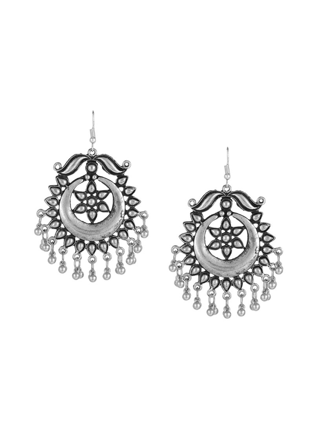 

Mali Fionna Silver-Toned Floral Drop Earrings