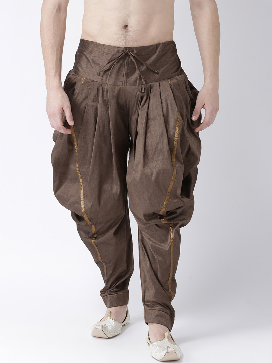 

DEYANN Men Brown Solid Silk Dhoti