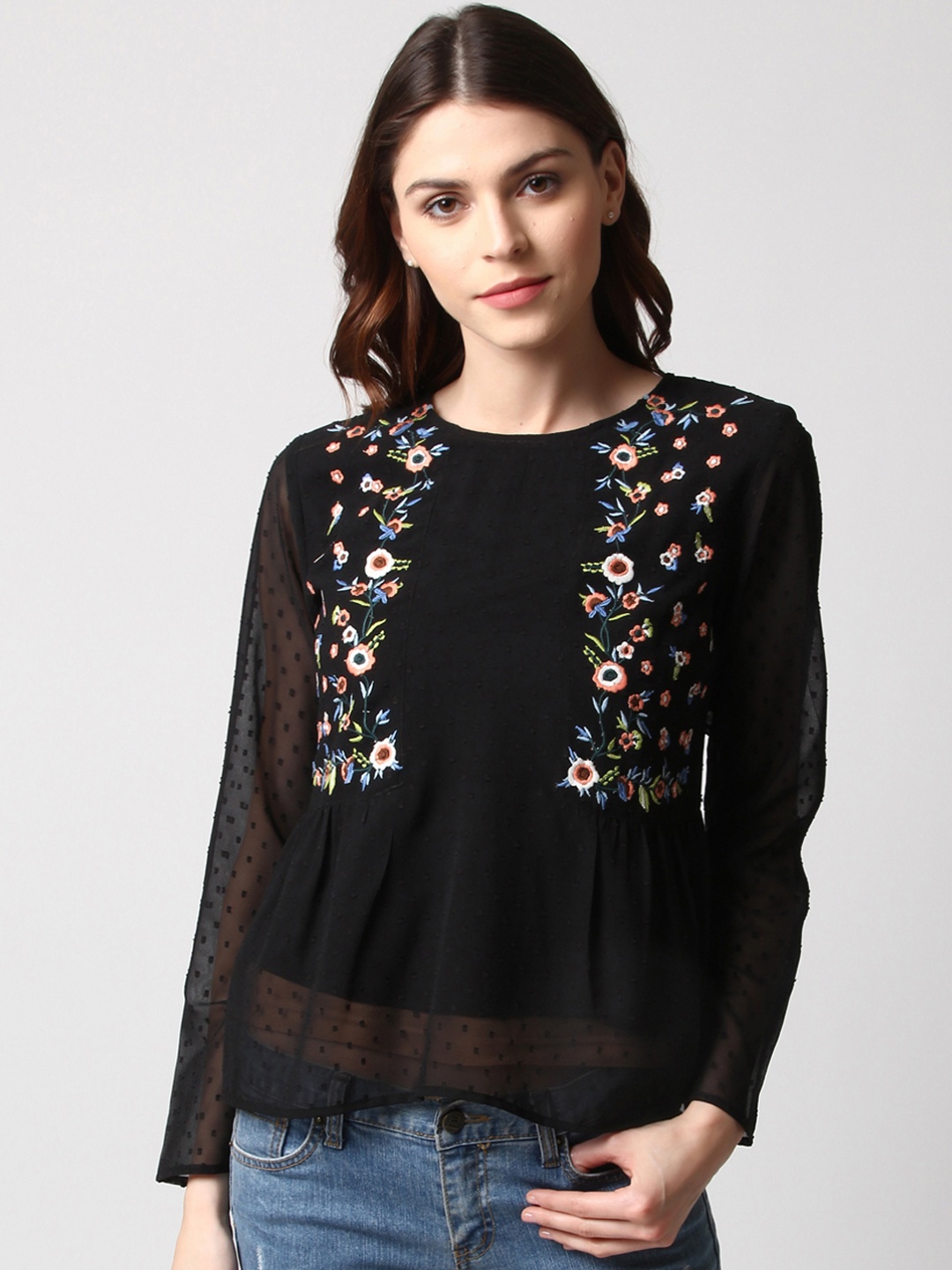 

Marie Claire Women Black Printed Top