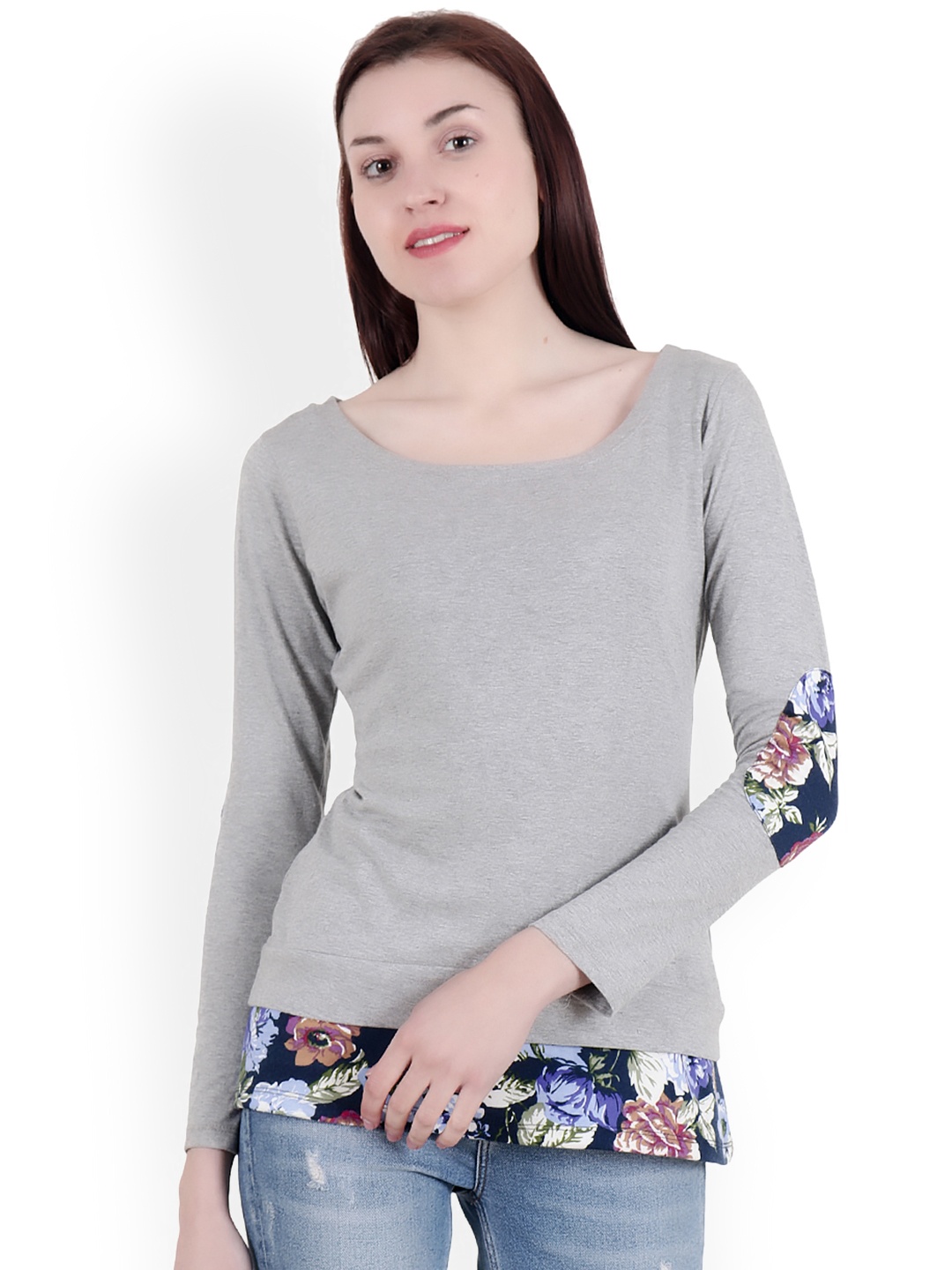 

SCORPIUS Women Grey Solid Top
