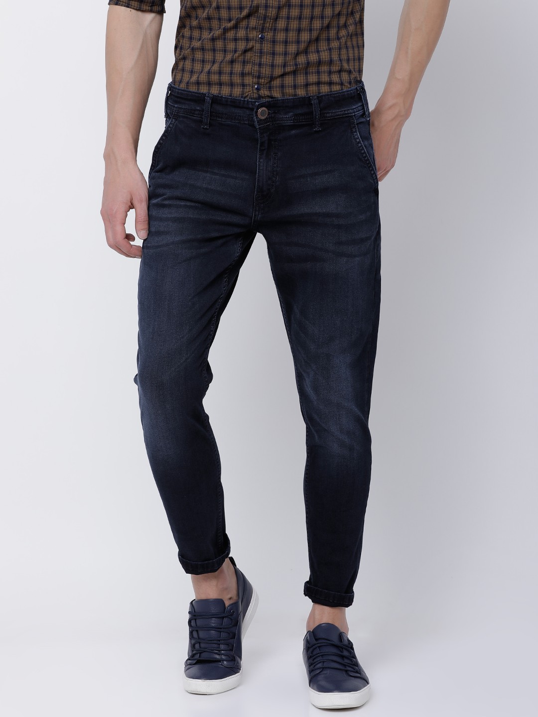 

LOCOMOTIVE Men Navy Blue Slim Fit Mid-Rise Clean Look Stretchable Jeans
