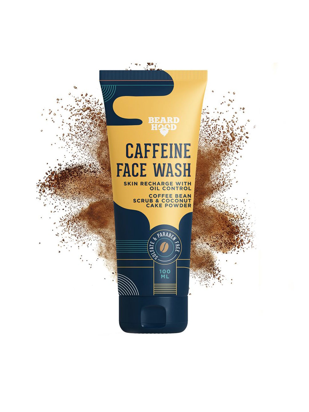 

Beardhood Men Caffeinated Face Wash with Coffee Bean Extract & Coconut Cake Powder, 100 ml, Brown