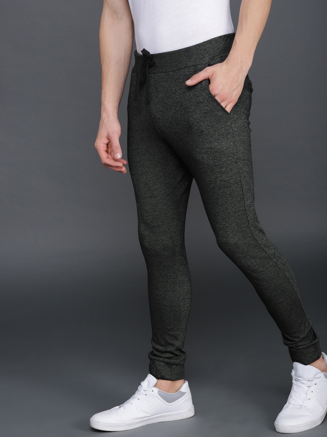 

WROGN Men Charcoal Grey Regular Fit Solid Joggers