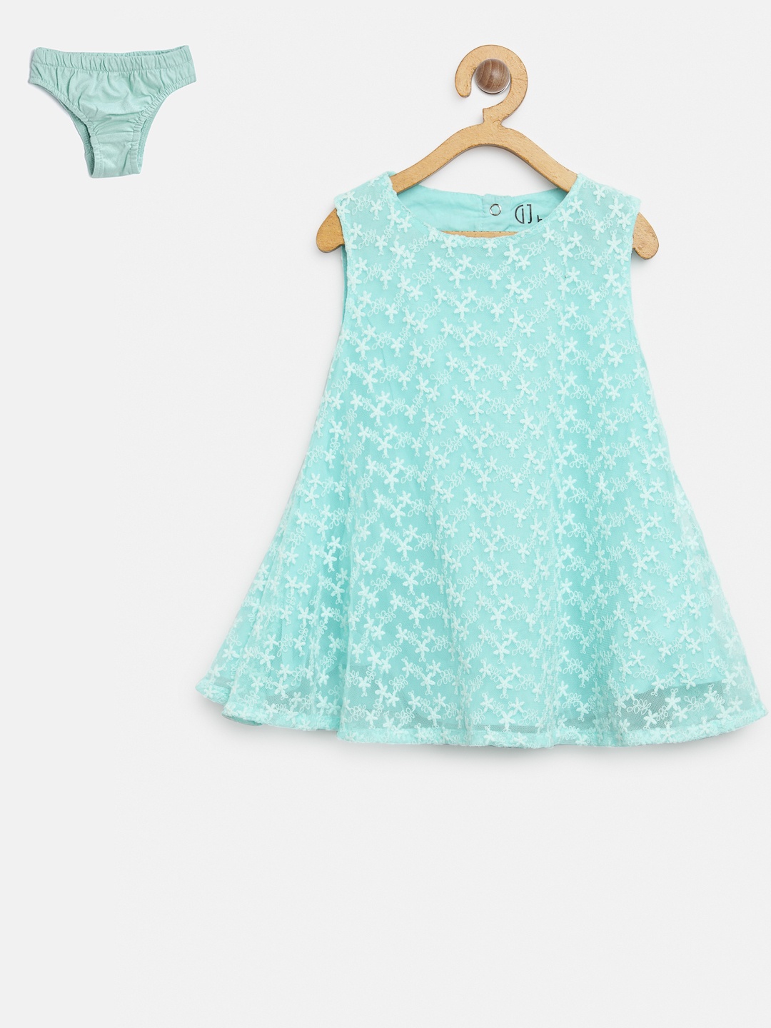 

Gini and Jony Girls Blue Self Design A-Line Dress