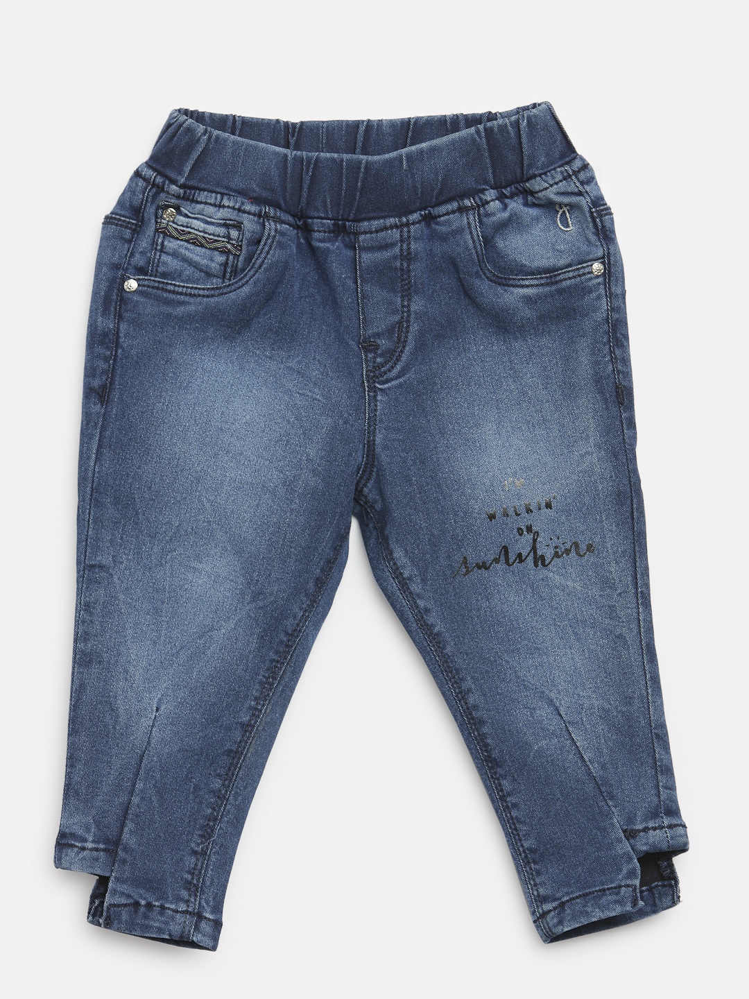 

Gini and Jony Girls Navy Blue Washed Slim Fit Jeggings