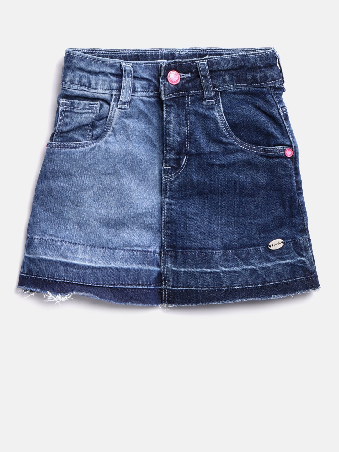 

Palm Tree Girls Blue Washed A-Line Denim Skirt