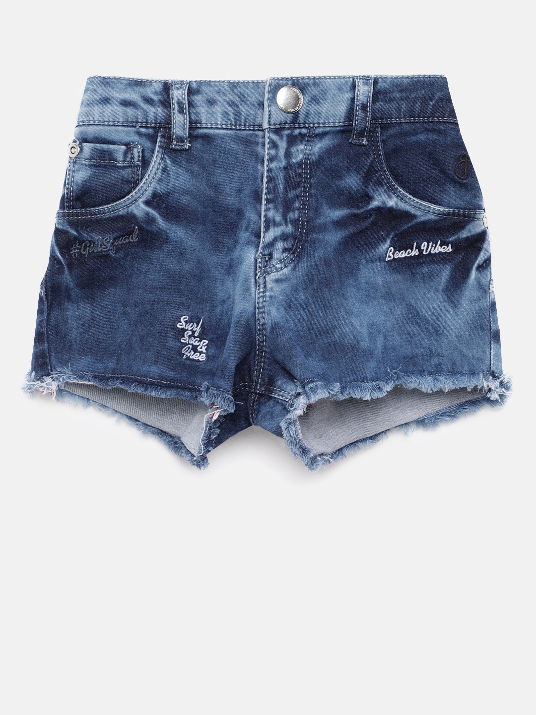 

Gini and Jony Girls Blue Washed Regular Fit Denim Shorts