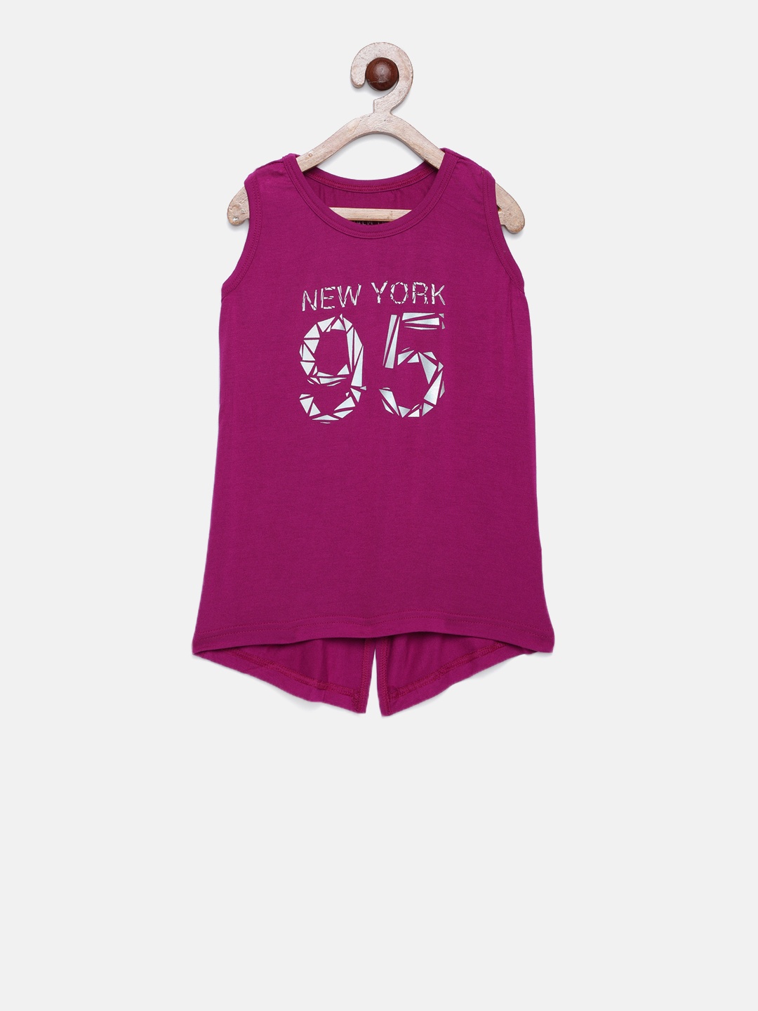 

Palm Tree Girls Purple Printed Tank Top