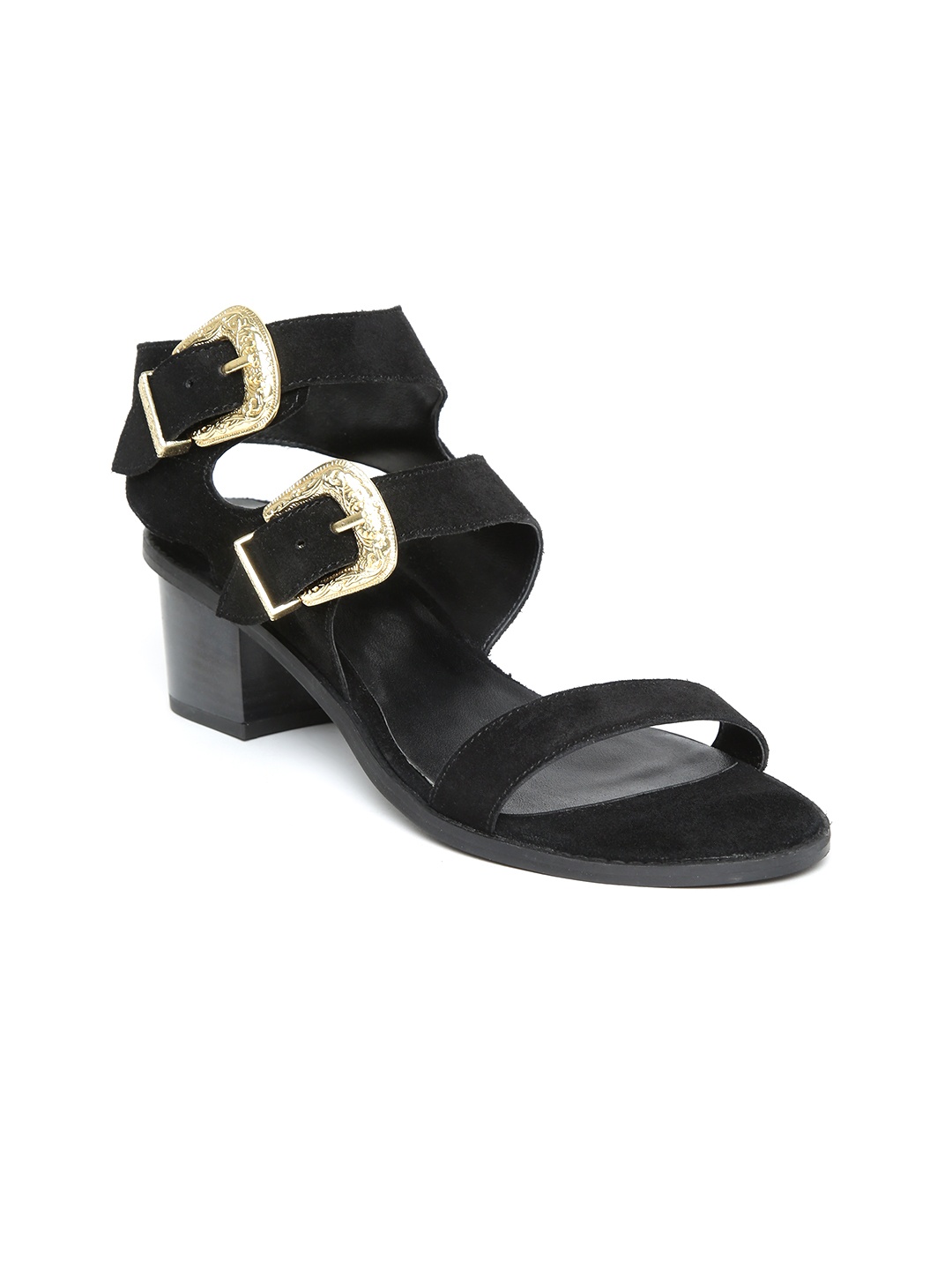 

Carlton London Women Black Solid Suede Heels