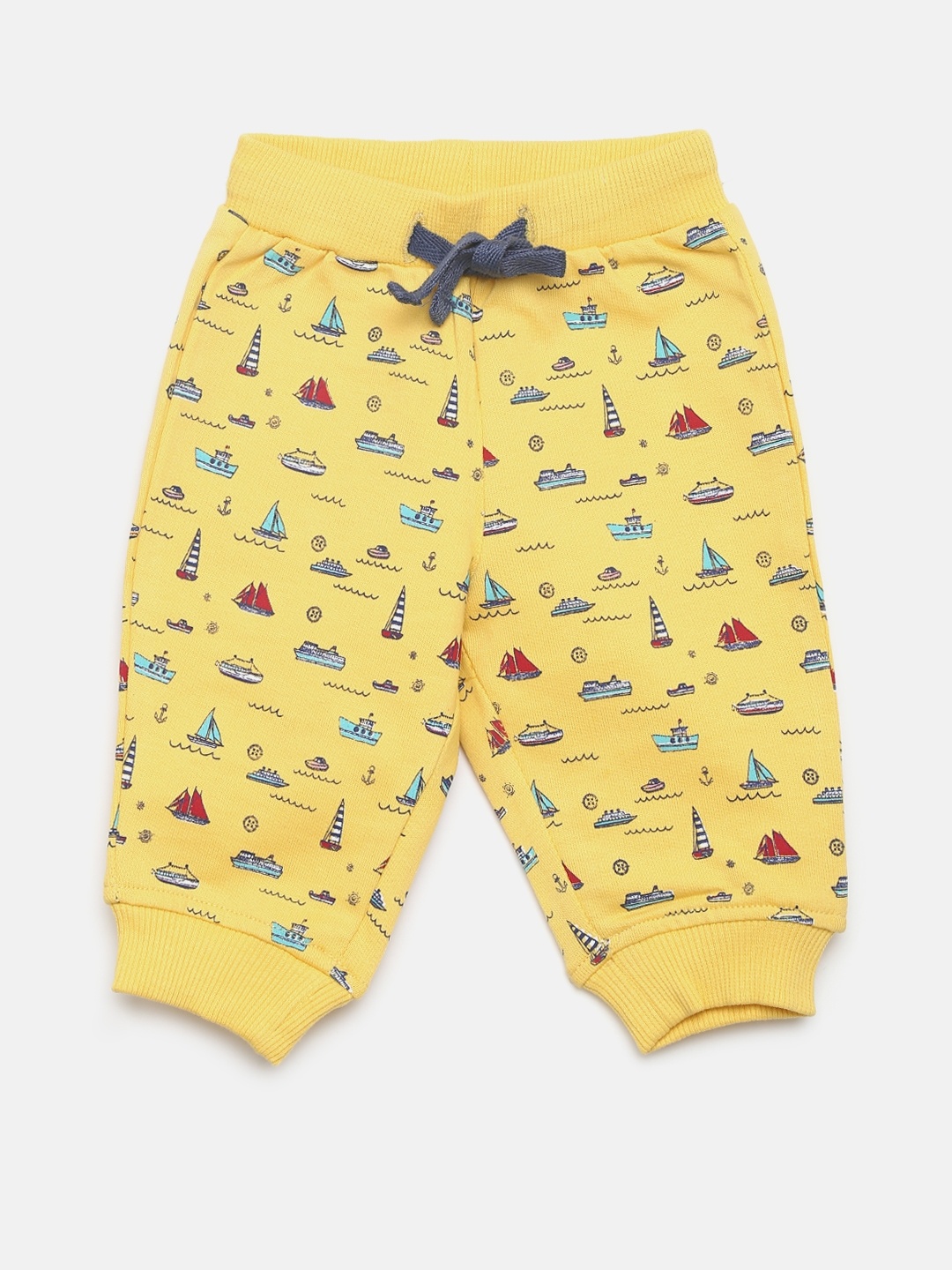 

Gini And Jony Kids Boys Yellow Nautical Print Joggers