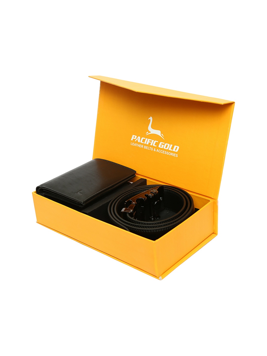 

Pacific Gold Men Leather Black Accessory Gift Set