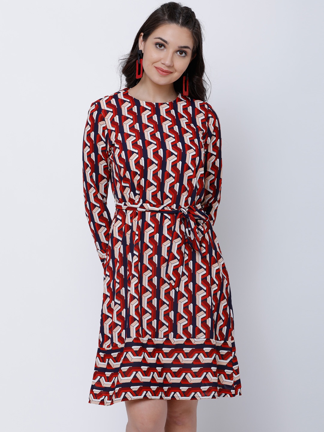 

Tokyo Talkies Women Navy Blue Printed A-Line Dress