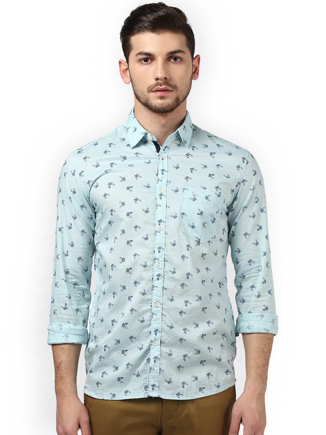 

Parx Men Blue Slim Fit Printed Casual Shirt