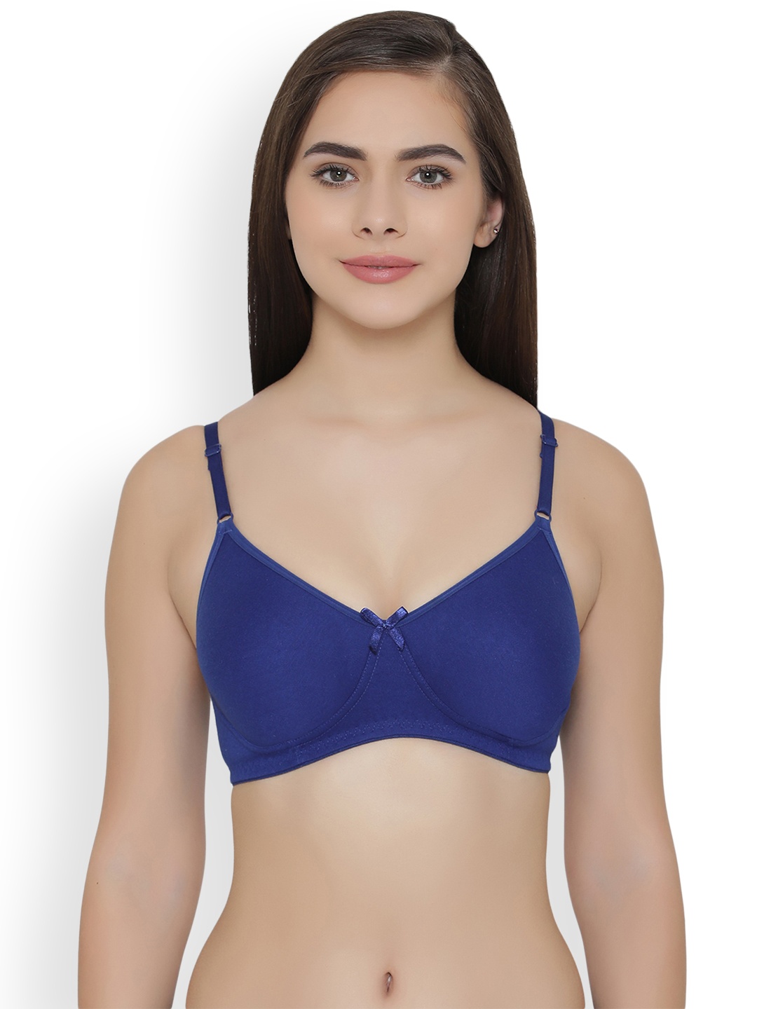 

Clovia Blue Solid Non-Wired Non Padded T-shirt Bra BR1148X08