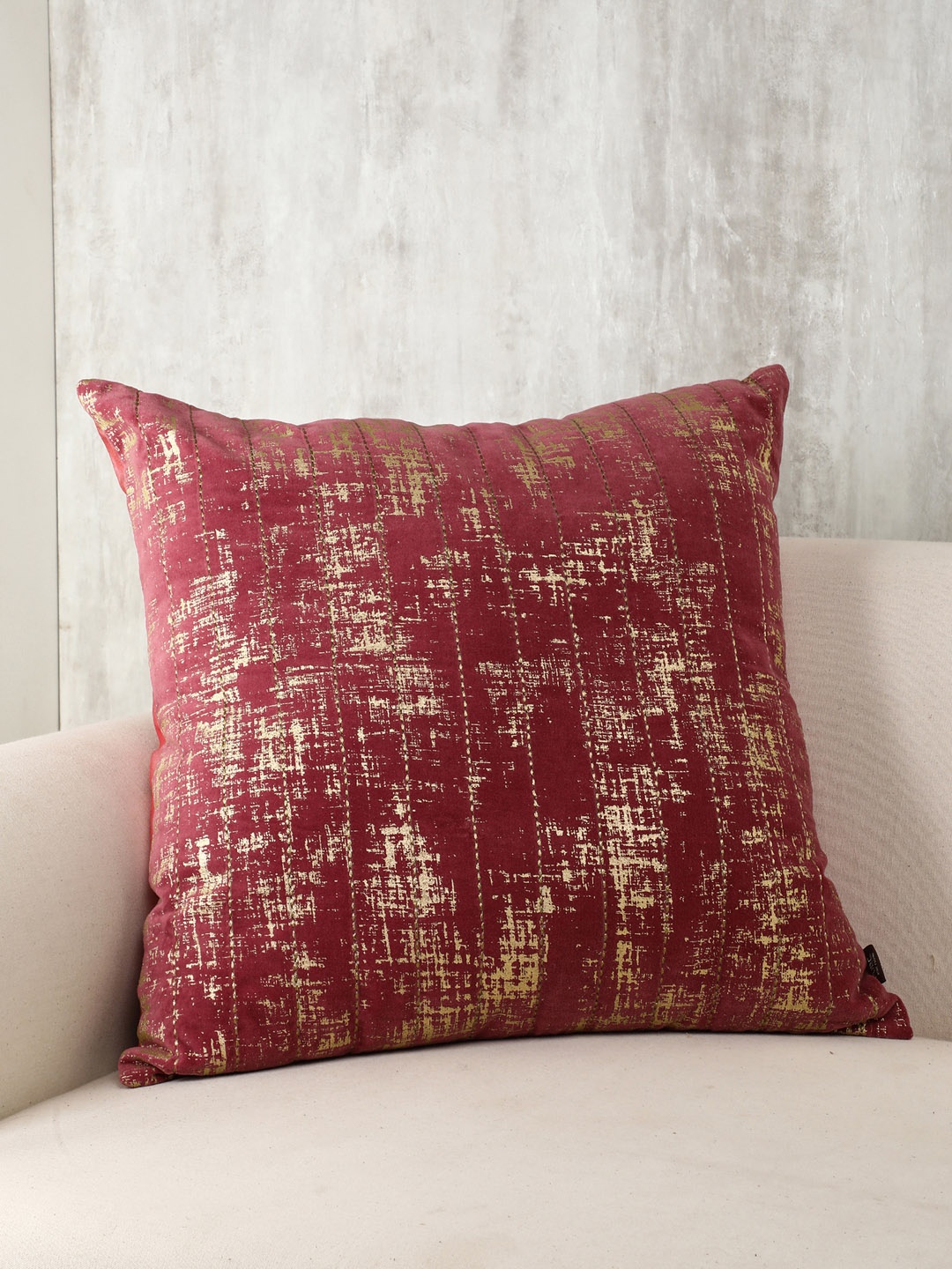 

Pure Home and Living Pink Printed Square Cushion Cover