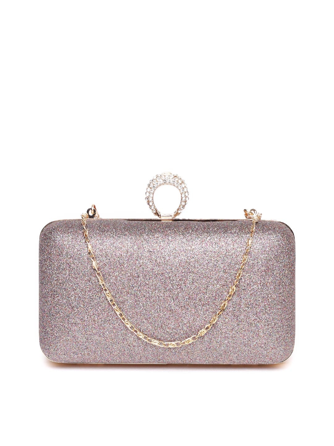 

Anouk Purple Glitter Box Clutch