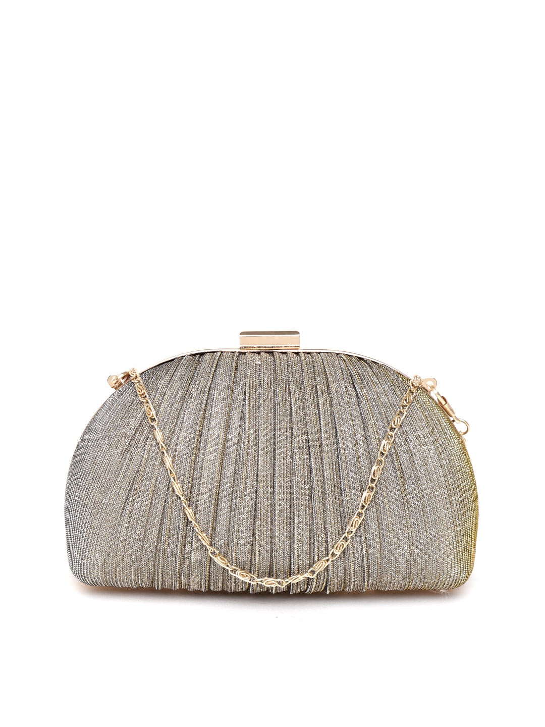 

Anouk Grey Textured Shimmery Clutch