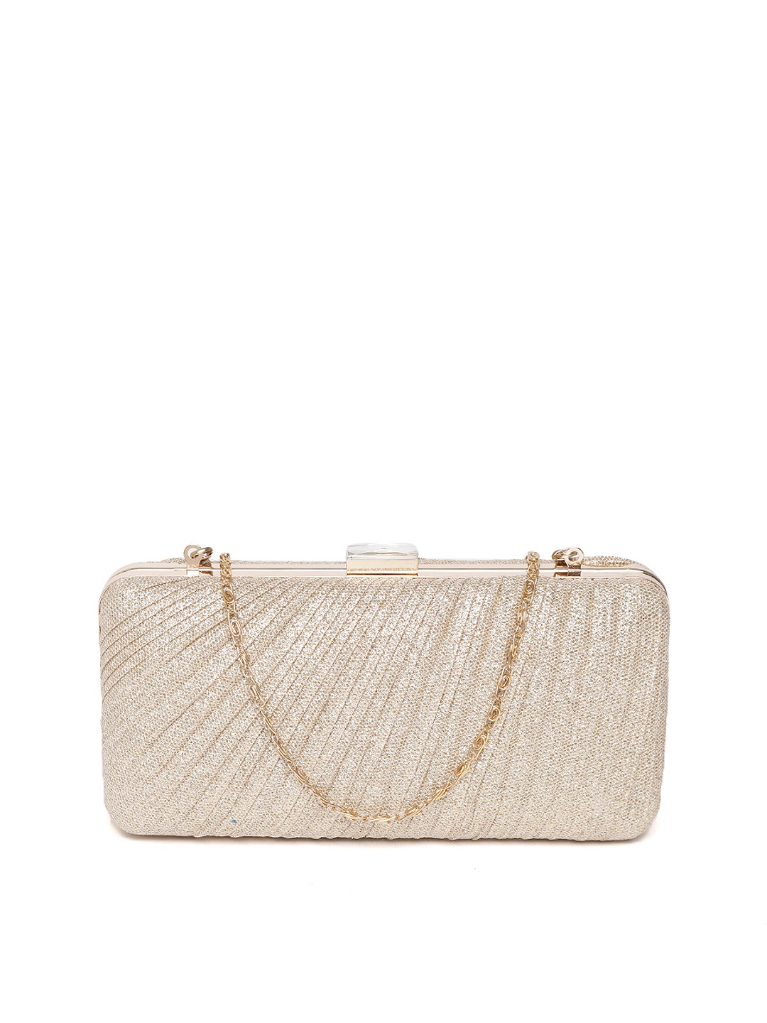 

Anouk Gold-Toned Shimmery Textured Box Clutch