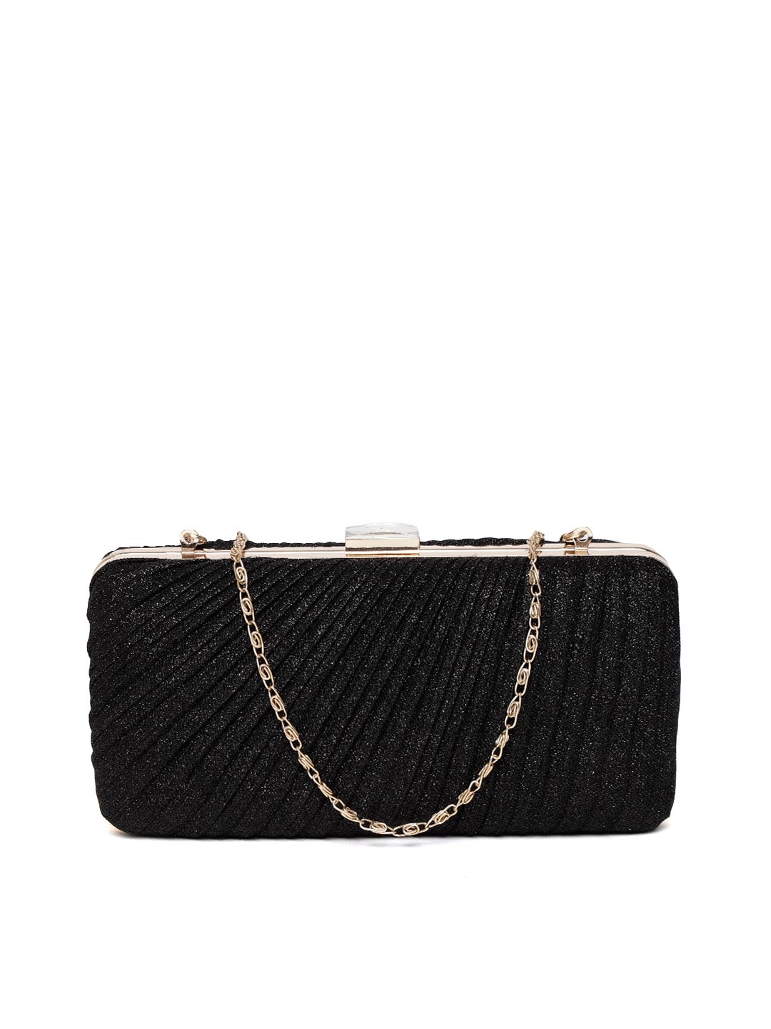 

Anouk Black Shimmery Textured Box Clutch