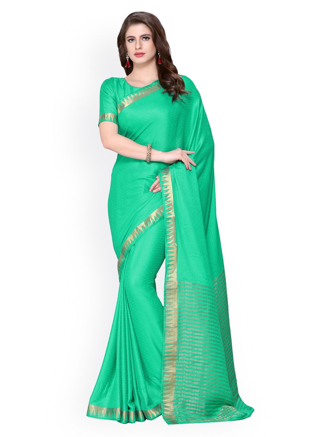 

MIMOSA Sea Green Woven Design Kanjeevaram Saree