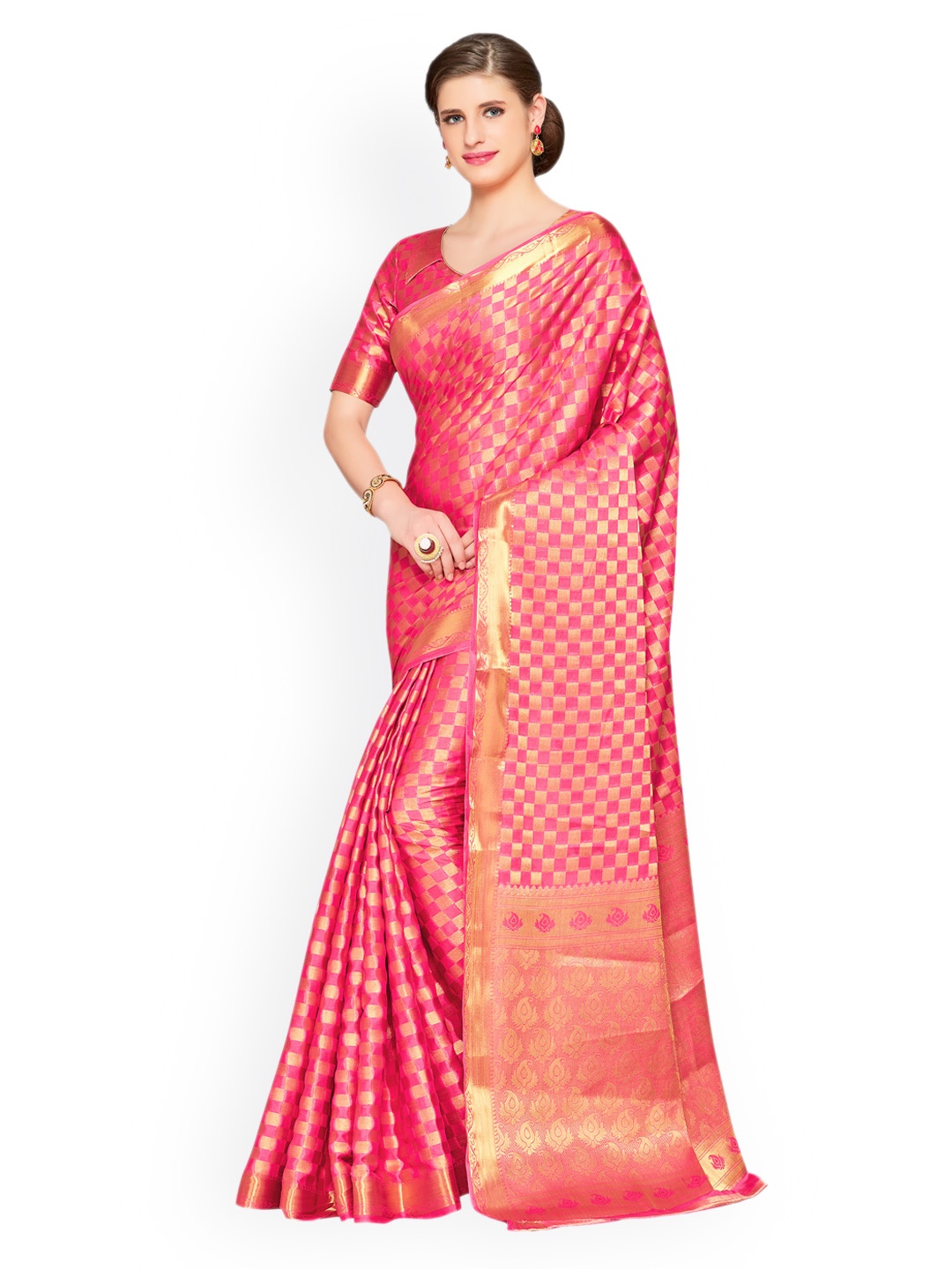 

MIMOSA Coral Woven Design Kanjeevaram Saree
