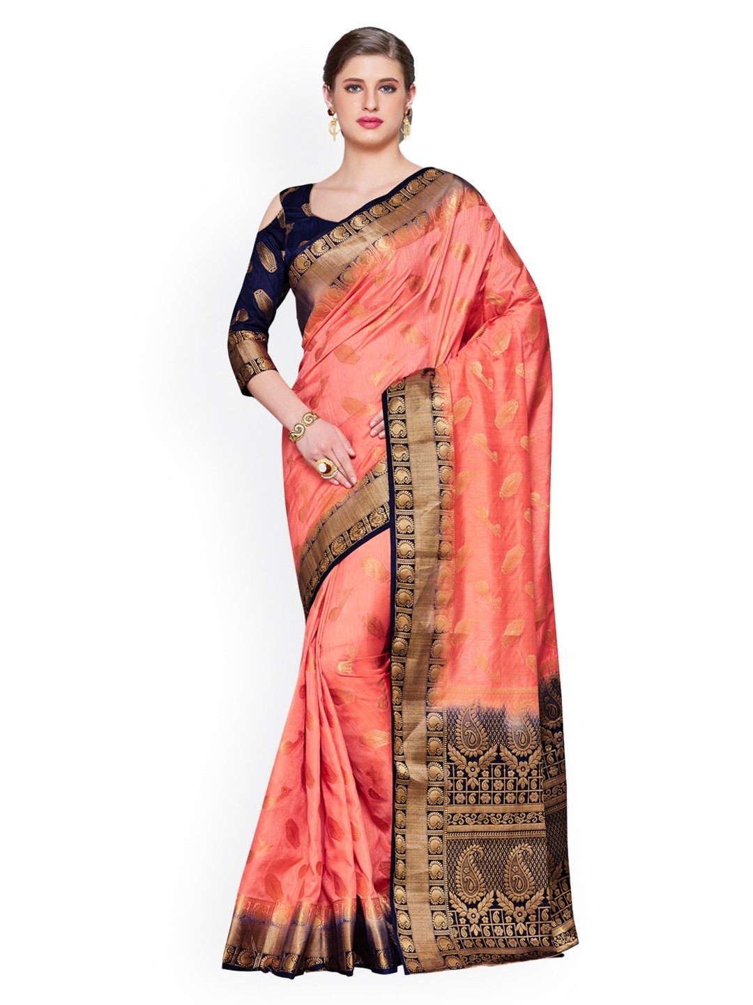 

MIMOSA Coral Art Silk Woven Design Kanjeevaram Saree