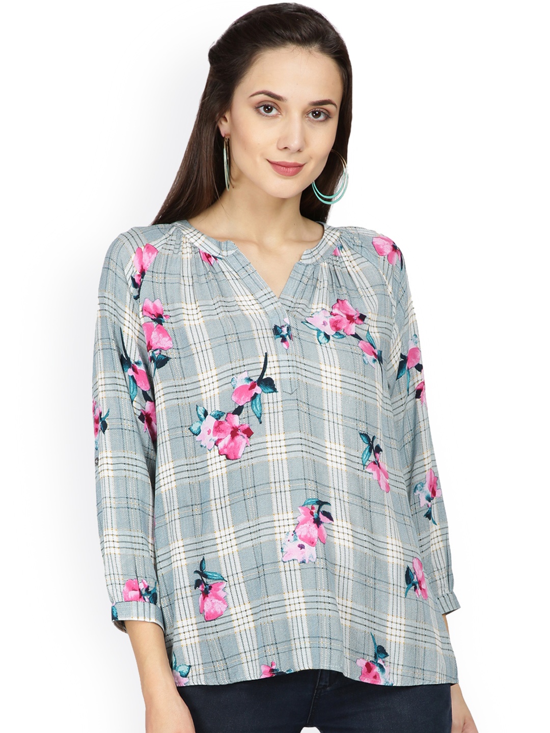 

Gipsy Grey & Pink Printed Tunic