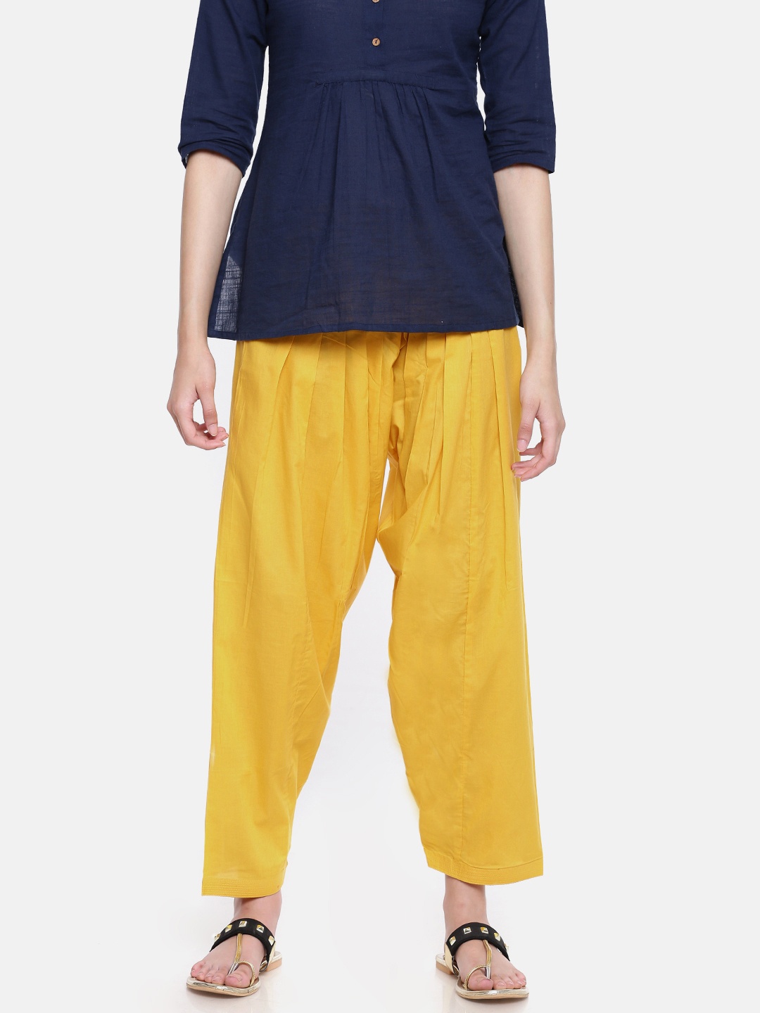 

Go Colors Women Yellow Solid Salwar