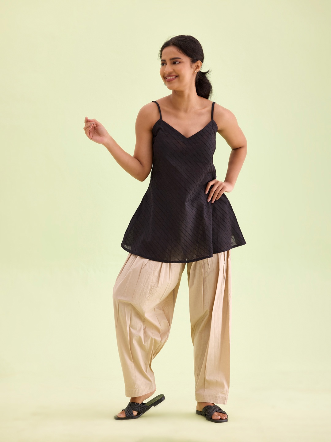 

Go Colors Beige Relaxed Fit Solid Salwar