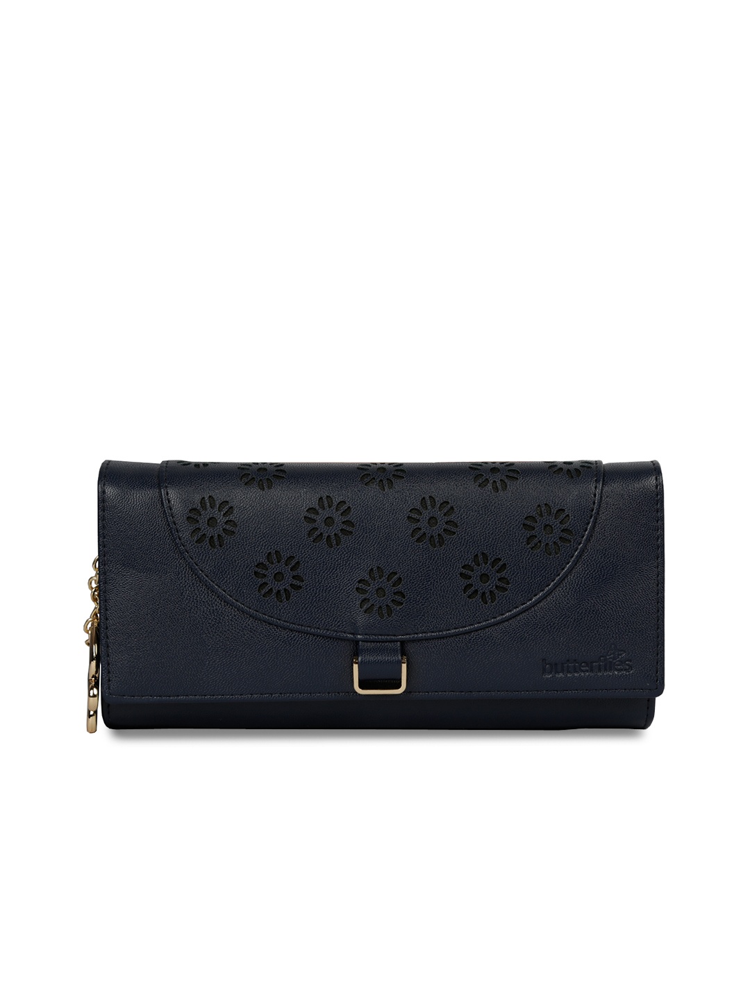 

Butterflies Women Navy Blue Solid Two Fold Wallet