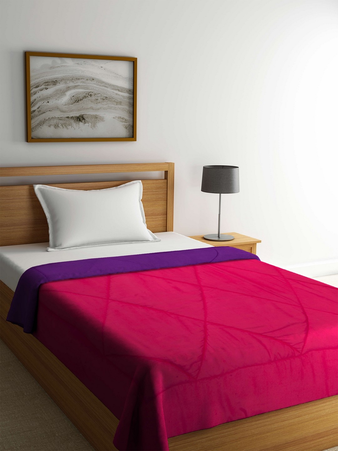 

BIANCA Pink & Purple Solid AC Room 300 GSM Single Bed Comforter