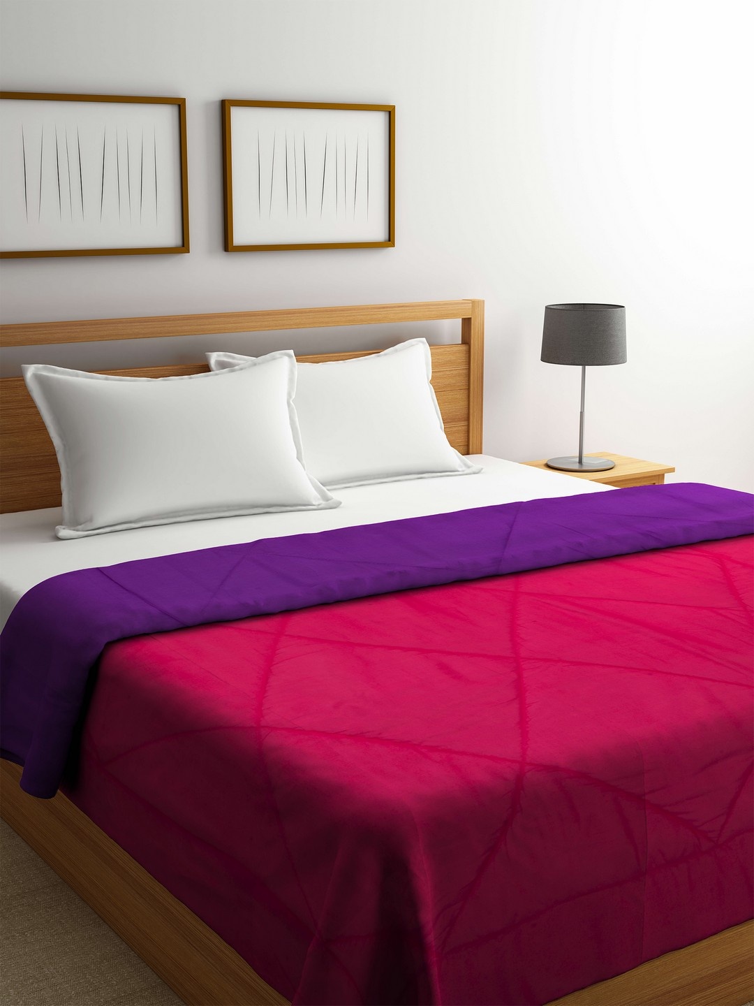 

BIANCA Pink & Purple Solid AC Room 300 GSM Double Bed Comforter