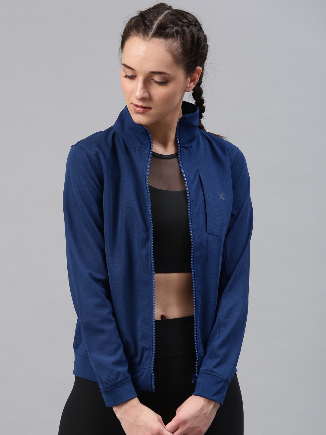 

HRX by Hrithik Roshan Women Blue Solid Sporty Jacket