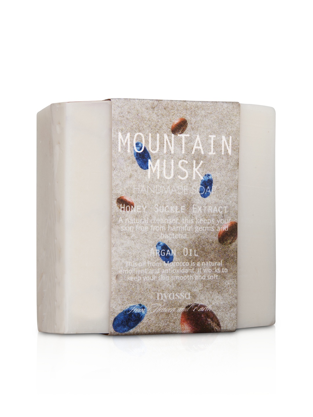 

Nyassa Unisex Mountain Musk Handmade Soap 150g, White