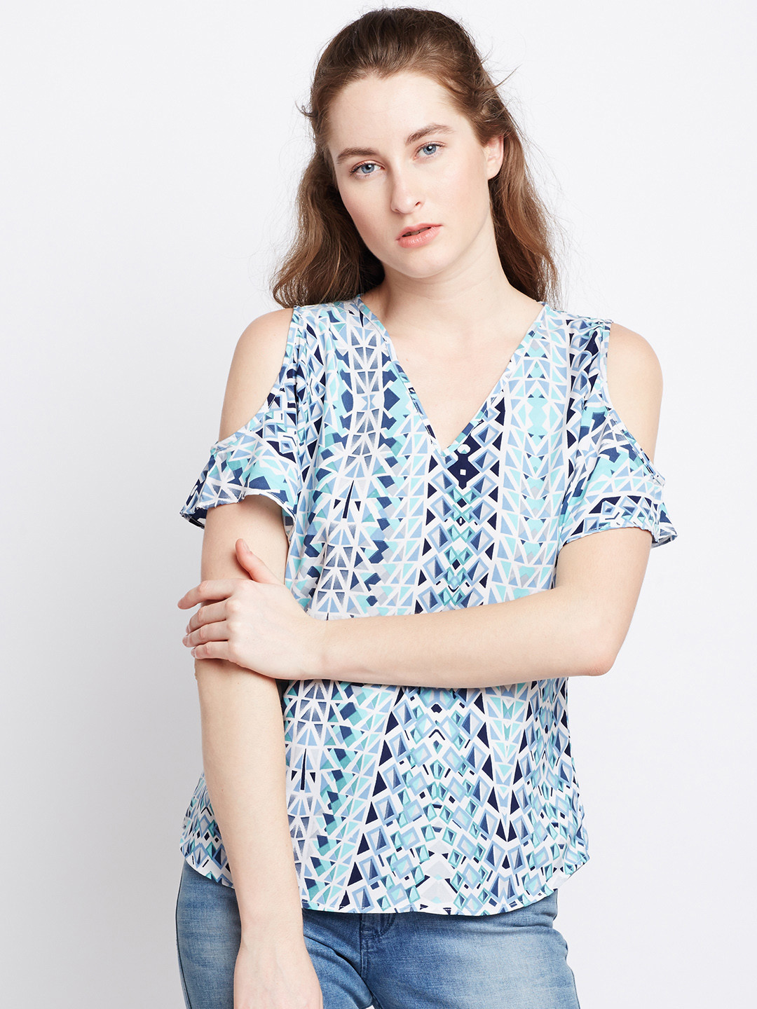 

Berrylush Women Blue Printed Top