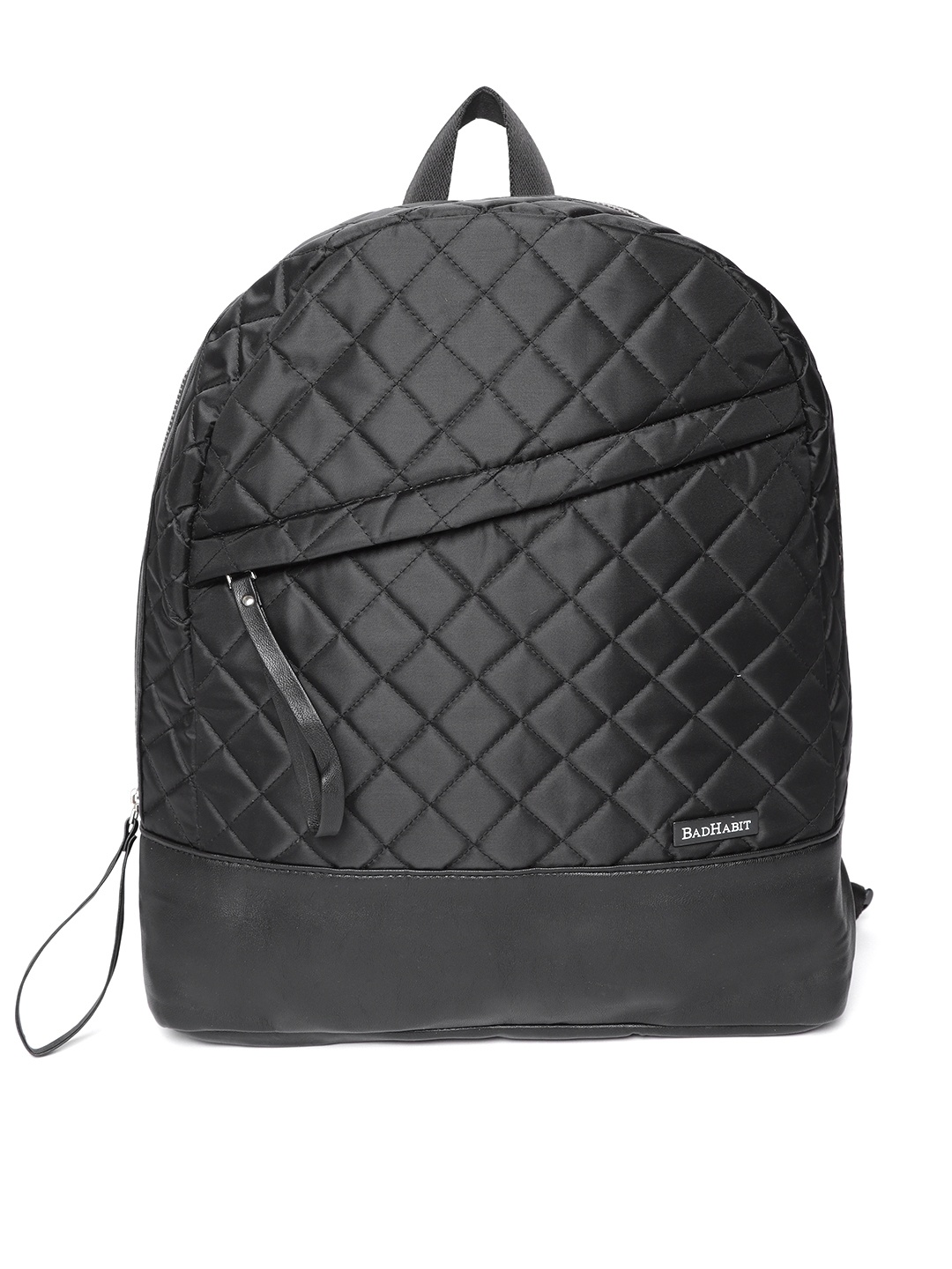 

BAD HABIT Men Black Quilted Backpack