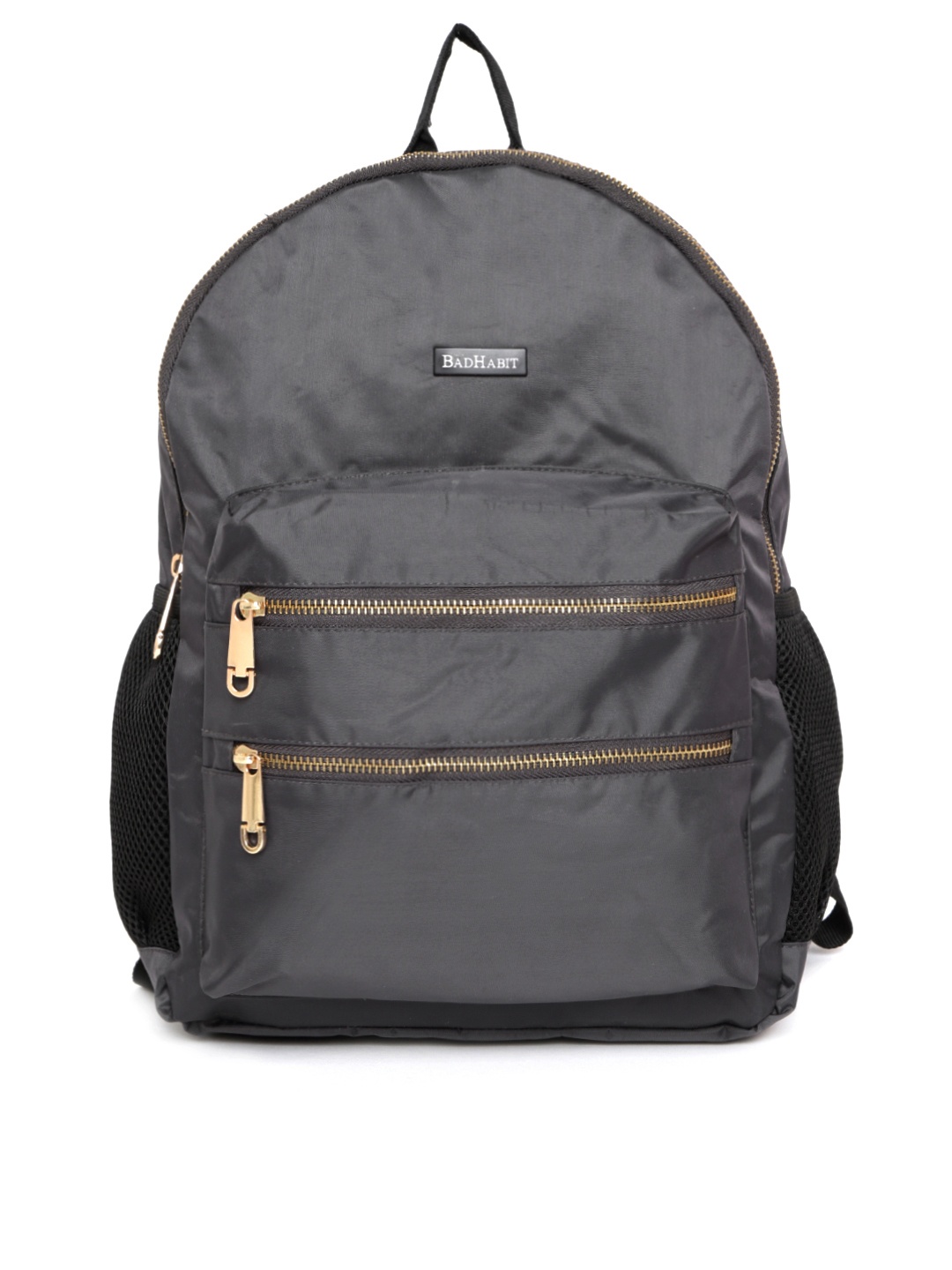 

BAD HABIT Men Charcoal Grey Solid Backpack