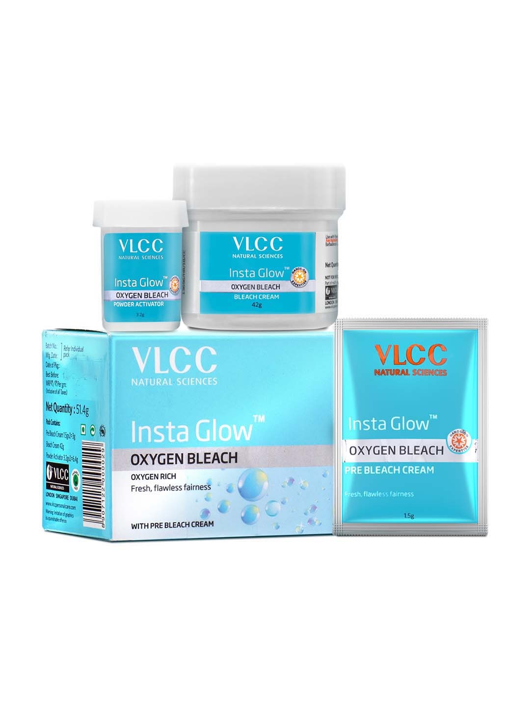 

VLCC Insta Glow Qxygen Bleach Kit, Blue