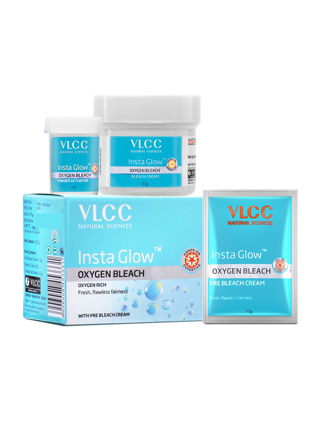 

VLCC Insta Glow Qxygen Bleach Kit, Blue