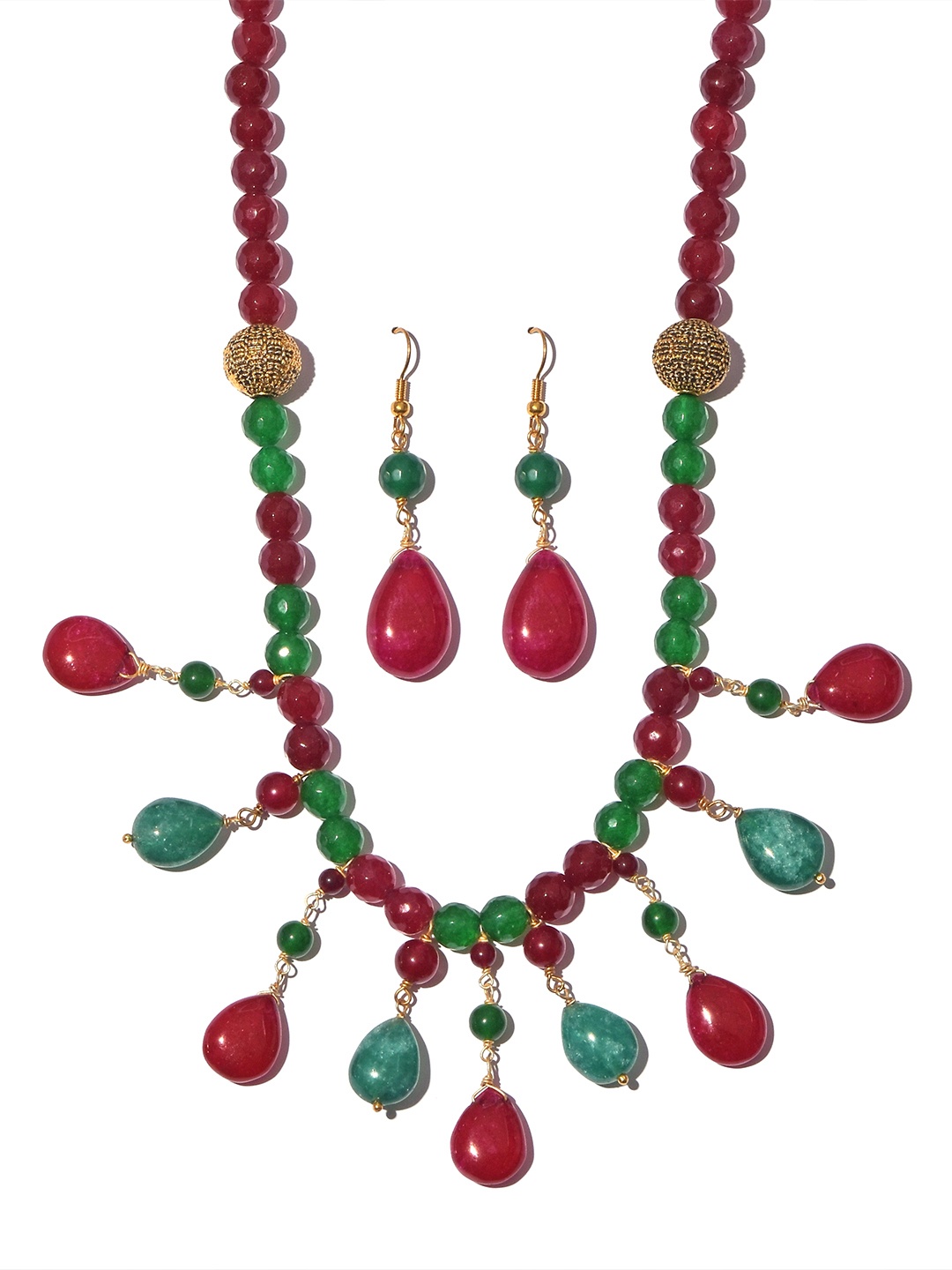 

Tistabene Red Metal Gold-Plated Jewellery Set