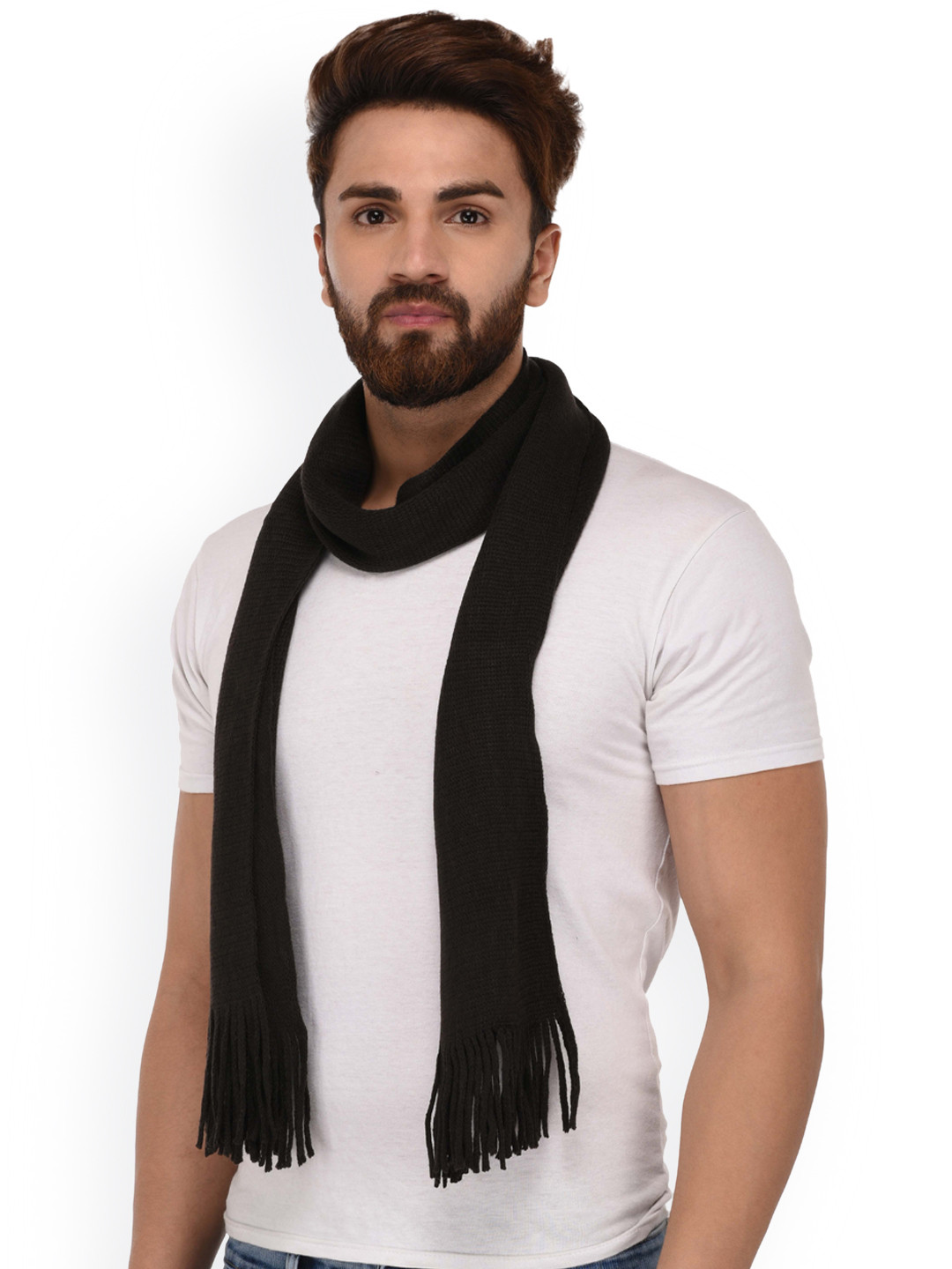 

FabSeasons Unisex Black Solid Muffler