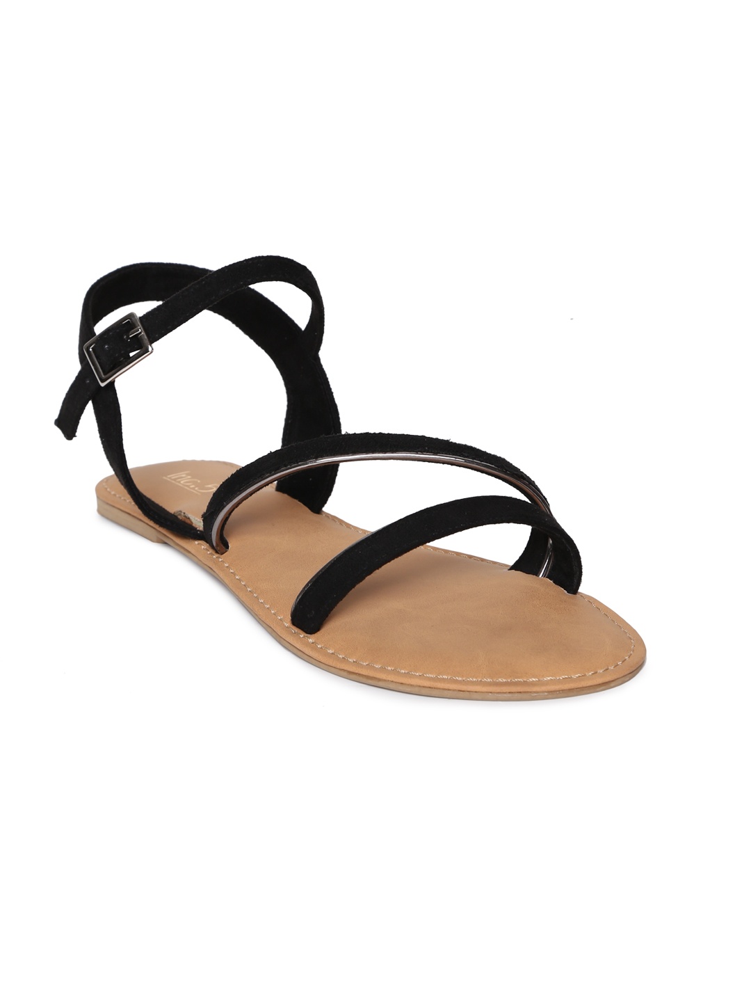 

Inc 5 Women Black Solid Synthetic Suede Gladiators